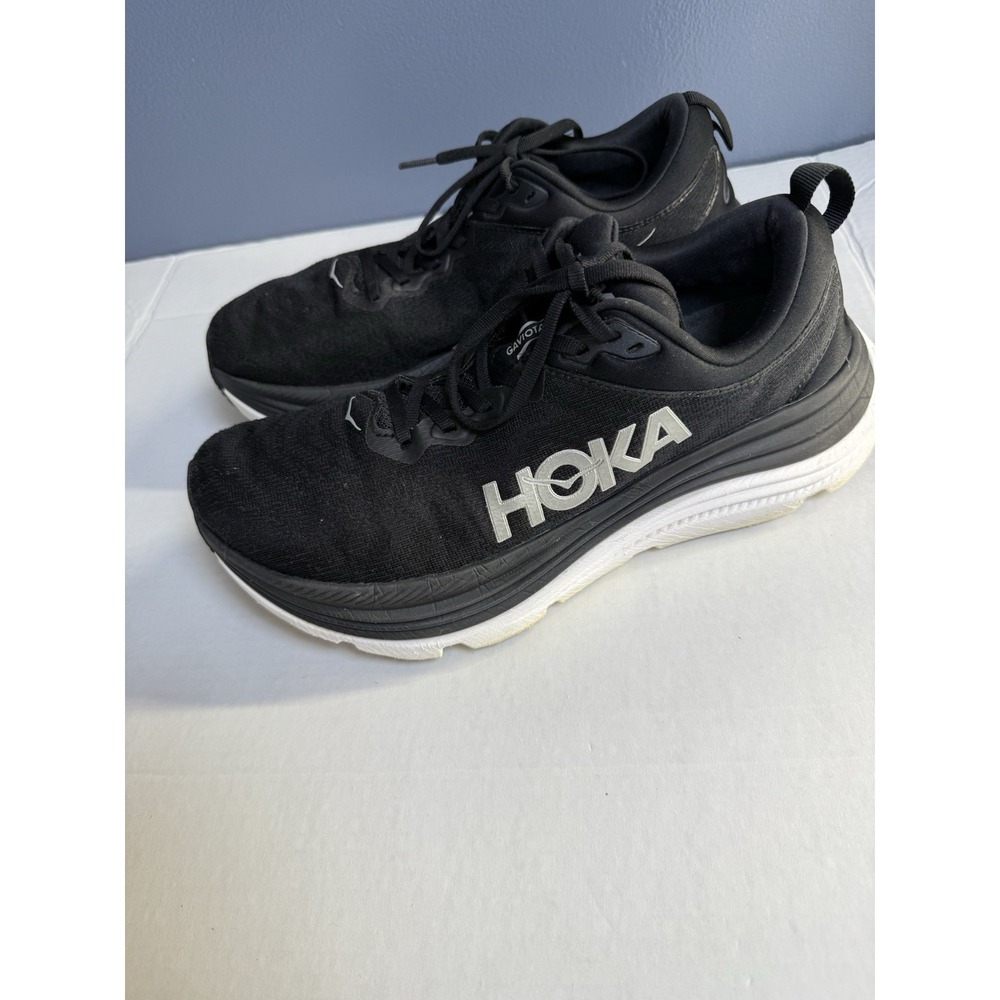 HOKA Gaviota 5 Men's 9.5 D Black White Running Shoes 1127929 BWH Sneakers